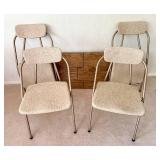 Vintage Mid Century Folding Table and Four Chairs