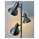Two Silver Tone Floor Lamps