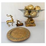 Lot of Gold Toned Home Decor