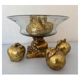 Lot of Gold Toned Home Decor