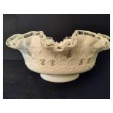 Fenton Hand Painted Milk Glass Silver Crest Violets