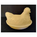 Vintage Mini Hazel Atlas Milk Glass Hen