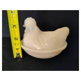Vintage Mini Hazel Atlas Milk Glass Hen