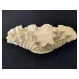 Vintage Fenton Hobnail Milk Glass Fruit Bowl
