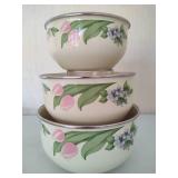Pfaltzgraff "Garden Party" Serving Bowls and Mixing Bowl Set