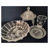 Lot of Misc Glass/Crystal Decor Pieces
