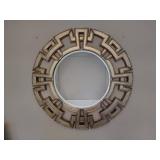 Silver Tone Round Accent Mirror