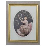 Vintage Louis Icart "Bubbles" Framed Print