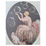 Vintage Louis Icart "Bubbles" Framed Print