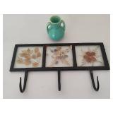 Pressed Flowers w/Metal Hooks & Small Vase