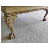 Large Wood Carved Coffee Table w/Claw Feet