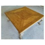 Large Wood Carved Coffee Table w/Claw Feet
