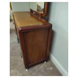 Antique Wood Vanity w/Mirror