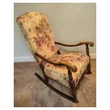 Floral Upholstered Rocking Chair