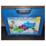 York Sets of Weights w/Case