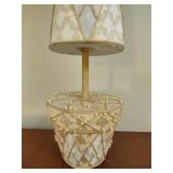 Pearl Accent Tree, Crackle Glass Vase & Vintage Glass Serving Tray