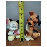 Ceramic Mickey Mouse Bank & Royal Copley Dog