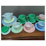 Vintage Hazel Atlas Pastel Cups/Saucers