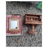 Assorted Wood & Porcelain Dollhouse Furniture