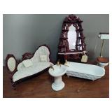 Mahogany Dollhouse Furniture & Bathroom Furniture