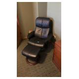 Scandanavian-inspired lounge chair with ottoman