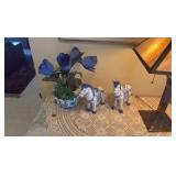 (2) Bombay company porcelain horse; planter