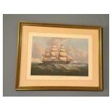 Vintage Framed print U.S. Packet Ship "Pleiades"