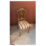Gold painted upholstered seat chair