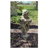 Lawn Sculpture holding a lute 3 foot H