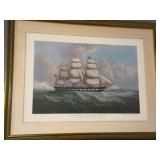 Vintage Framed print U.S. Packet Ship "Pleiades"