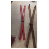 Decorative wood skis