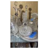 (6) Vintage cut glass decanters