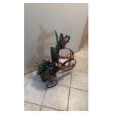 Metal Multicolor Donkey Tricycle Planter