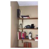 (4) wall mounted shelves with items included