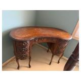 Vintage Kidney-shaped writing desk Victorian Revival style