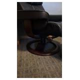 Scandanavian-inspired lounge chair with ottoman