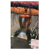 (2) Boho table lamps, chamber candlestick holder, lantern