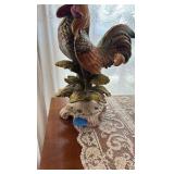 Vintage porcelain rooster figurine marked Japan
