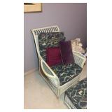 Wicker chair with matching footrest