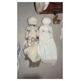 Vintage sachet pillow; Stuffed animals and dolls