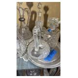 (6) Vintage cut glass decanters
