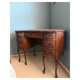 Vintage Kidney-shaped writing desk Victorian Revival style