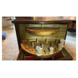 Vintage wooden sewing cabinet