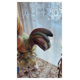 Vintage porcelain rooster figurine marked Japan