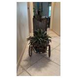 Metal Multicolor Donkey Tricycle Planter