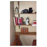 (4) wall mounted shelves with items included