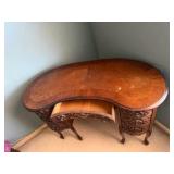 Vintage Kidney-shaped writing desk Victorian Revival style
