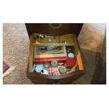 Vintage wooden sewing cabinet