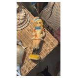 Victorian Couple Lamp; Chalkware figurine, Harlequin clown