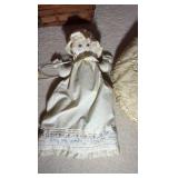 Vintage sachet pillow; Stuffed animals and dolls